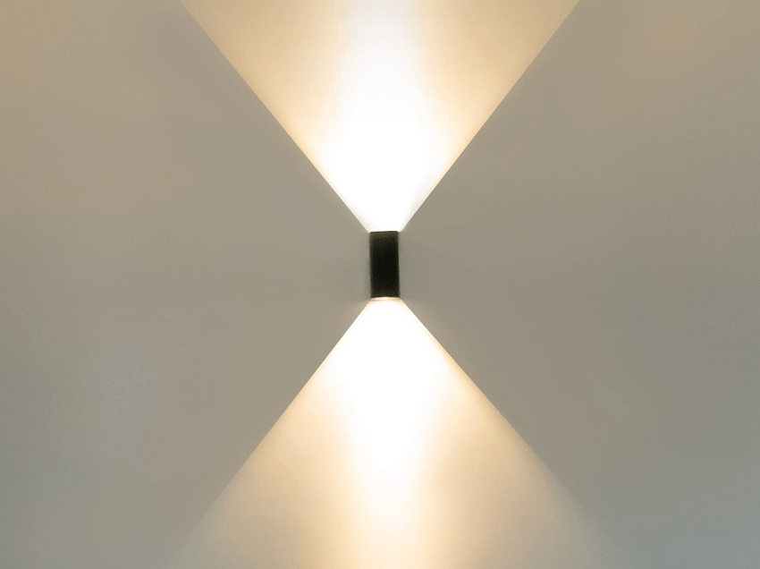 Đèn tường ngoài trời hiện đại hình bán nguyệt