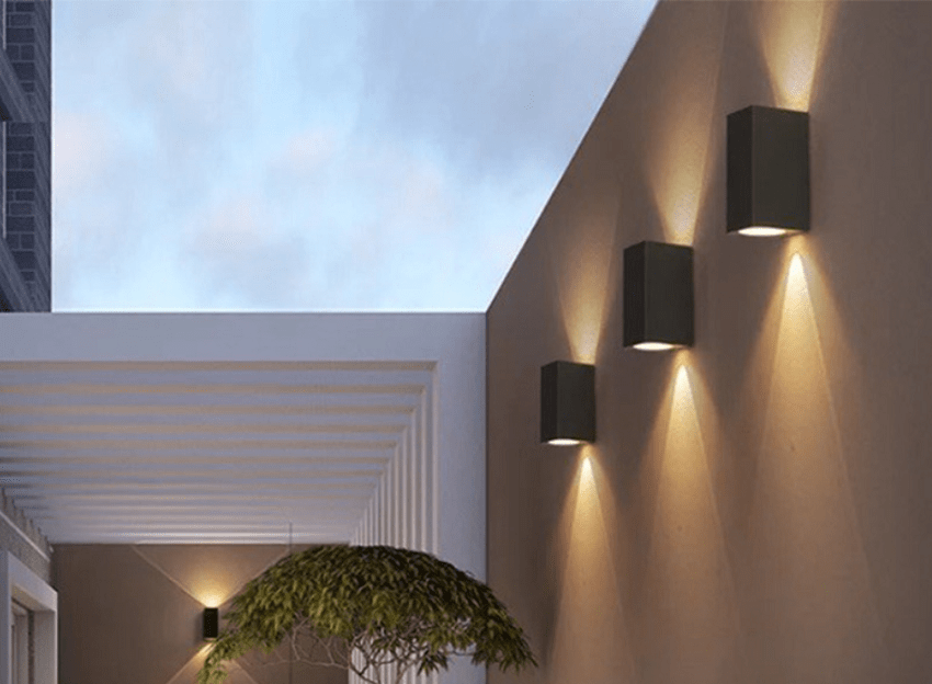 Đèn treo tường ngoài trời trụ tròn hai đầu